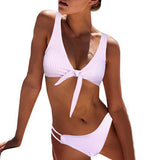 Sexy Striped Dots Knotted Summer Bikini Set Women Two-piece Swimsuit Swimwear - ENSEIGNE DENIS