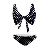 Sexy Striped Dots Knotted Summer Bikini Set Women Two-piece Swimsuit Swimwear - ENSEIGNE DENIS