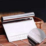Stainless Steel Pizza Dough Scraper Scale Cutter Kitchen Flour Pastry Cake Tool