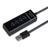 Portable USB 3.0 Super Speed 4 Ports Hub Data Sync Adapter for Computer Laptop