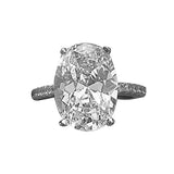 Fashion Women Big Oval Cubic Zirconia Plated Engagement Proposal Finger Ring