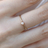 Elegant Faux Pearl Inlaid Finger Ring Women Party Banquet Charm Jewelry Gift