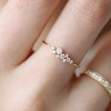 Luxury Wedding Engagement Women Jewelry Sparkly Rhinestone Inlaid Finger Ring