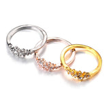 Luxury Wedding Engagement Women Jewelry Sparkly Rhinestone Inlaid Finger Ring