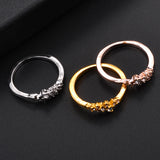Luxury Wedding Engagement Women Jewelry Sparkly Rhinestone Inlaid Finger Ring