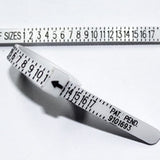 Plastic Ring Size Ruler Gauge Jewelry Finger Circle Surrounding Measuring Tool
