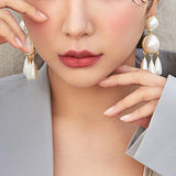 Vintage Women Faux Pearl Water Drop Pendant Ear Stud Earrings Banquet Jewelry - ENSEIGNE DENIS