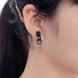 Creative Metal Zipper Ear Studs Earrings Punk Rock Women Jewelry Birthday Gift