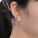 Creative Metal Zipper Ear Studs Earrings Punk Rock Women Jewelry Birthday Gift