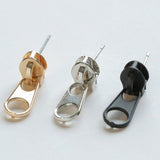 Creative Metal Zipper Ear Studs Earrings Punk Rock Women Jewelry Birthday Gift