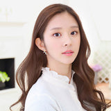Elegant Women Flower Faux Pearl Inlaid Ear Climbers Crawler Earrings Jewelry
