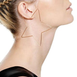 Fashion Women Big Hollow Star Heart Charm Statement Huggie Hoop Earrings Jewelry