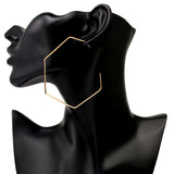Fashion Women Large Hexagon Pendant Statement Stud Earrings Party Jewelry Gift