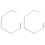 Fashion Women Large Hexagon Pendant Statement Stud Earrings Party Jewelry Gift