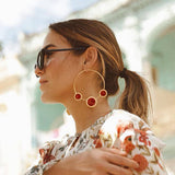 Big Hoop Triple Round Women's Fashion Statement Earrings Party Jewelry Gift