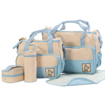 5Pcs Multi-Functional Baby Diaper Changing Pad Tote Handbag Mummy Mother Bag - ENSEIGNE DENIS