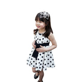Children Kid Girl Polka Dot Soft Sundress Lovely Bowknot Princess Dress Gift