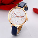 Women Fashion Simple Analog Quartz Slim Faux Leather Wrist Watch Decor Gift