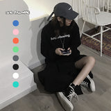 Fashion Drop Shoulder Letter Print Pullover Hoodie