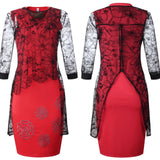 Two-Piece Embroidered Vest Skirt Lace Shirt