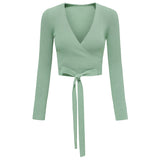 European And American Style Sexy Cross V-neck Tie Sweater