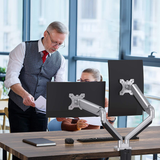 Dual Monitor Mount Stand - Height Adjustable Gas Spring Monitor Desk