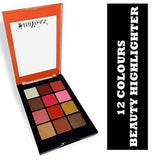 12 Colourful Shimmery Highlighter Makeup Palette Kit for Matte Look