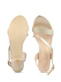 Women's Melusine Gold Kitten Heel Sandals