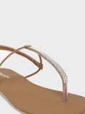 Women's Embellished T-Strap Flat Sandals