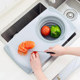 Household drain multi-function sink cutting board (Gray)