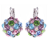 Women's Colorful Cubic Zirconia Ball Eardrop Leverback Earrings Party Jewelry
