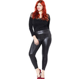 Women Faux Leather Stretch Skinny Pants Leggings Plus Size Slim Fashion Trousers