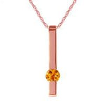 0.25 Carat 14K Solid Rose Gold Necklace Naturalcitrine