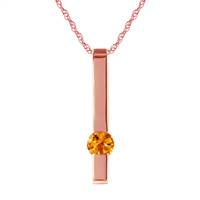 0.25 Carat 14K Solid Rose Gold Necklace Naturalcitrine