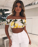 USA SIZE Sexy Print Short Sleeve Beach Holiday Wrapped Camisole Tube