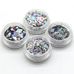 4 Boxes Glittering Hexagon Linear Nail Art Sequins DIY Manicure Beauty Decors