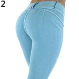 Women's Sexy Casual Solid Color High Waist Elastic Skinny Pencil Cigarette Pants