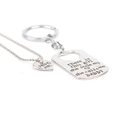 Father's Day Jewelry Love Heart Daughter Father Letter Printed Keychain Necklace