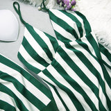 Ladies' pajamas summer leisure sexy ice silk stripes, suspenders,