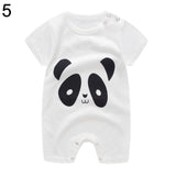 Cute Animal Letter Print Short Sleeve Romper Newborn Baby Casual Jumpsuit