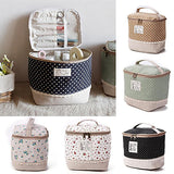 Travel Dot Floral Cosmetic Makeup Bag Toiletry Organizer Lunchbox Storage Case