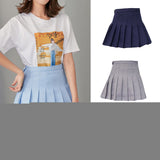 Fashion Women Mini Pleated Solid Color High Waist Tennis Skater Short Skirt Gift