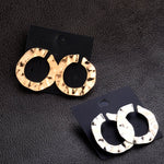 Women Fashion Punk Irregular Twisted Round Circle Hoop Earrings Jewelry Gift