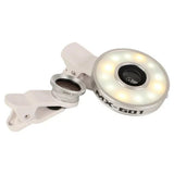 Universal LED Selfie Light Phone Lens 3 in 1 0.65X Wide Angle 10X Macro 185 Degree Fisheye Lens Kit For iPhone Android