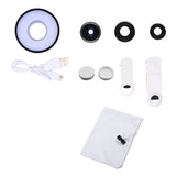 Universal LED Selfie Light Phone Lens 3 in 1 0.65X Wide Angle 10X Macro 185 Degree Fisheye Lens Kit For iPhone Android