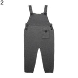 Kid Baby Boy Girl Fashion Knitted Bid Pants Romper Button Overalls Long Trousers