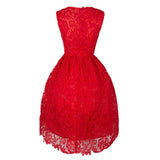Sexy Women's Sleeveless Hollow Lace Patchwork A-Line Slim Dress Prom Party