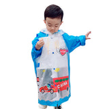 Lovely Cartoon Raincoat Children Kids Waterproof Poncho with Backpack Position