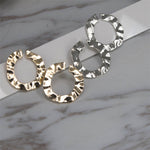 Women Fashion Punk Irregular Twisted Round Circle Hoop Earrings Jewelry Gift