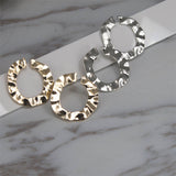 Women Fashion Punk Irregular Twisted Round Circle Hoop Earrings Jewelry Gift